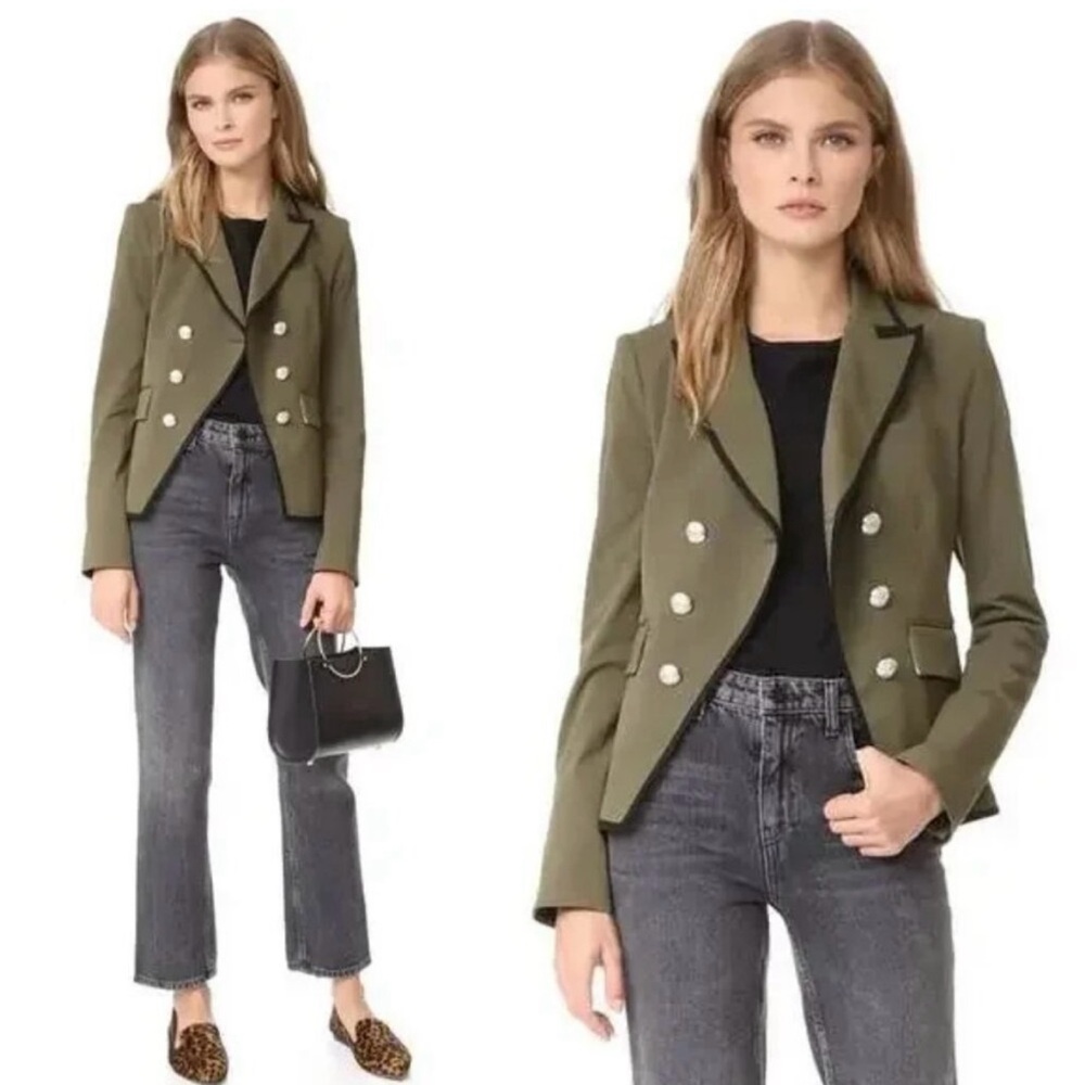 Perfect Veronica Beard cutaway Dickey blazer/jacket, size 6 in Army Green